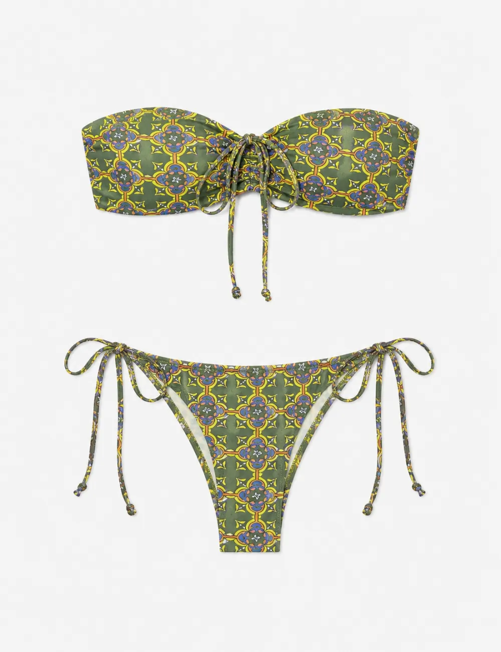 Geometric Bandeau Two Piece Bikini Set