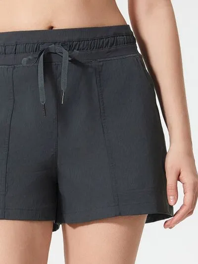 Drawstring Active Shorts With Pockets