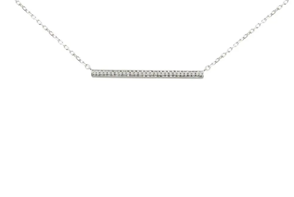 Polished Bar Diamond Necklace