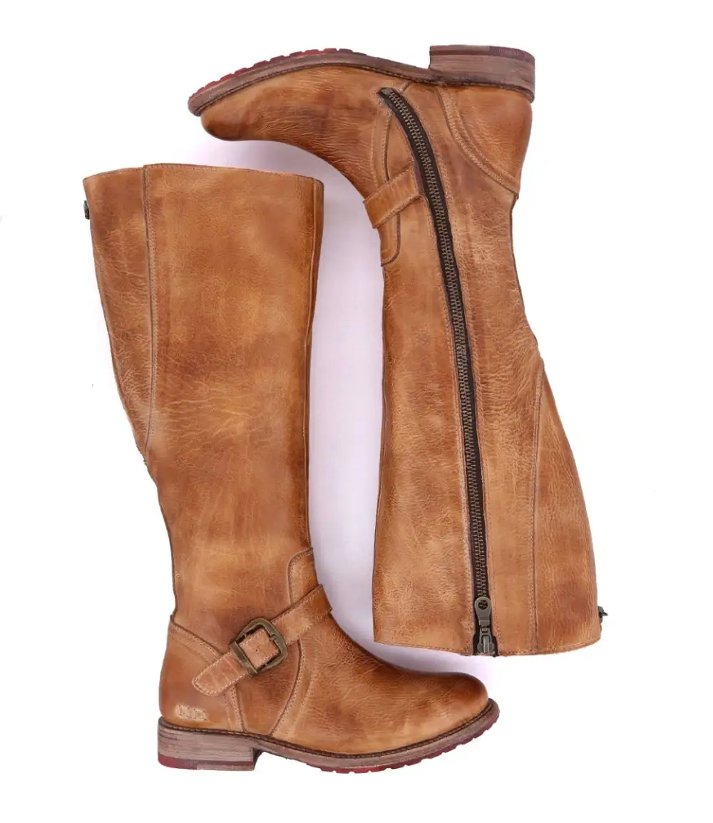 Buckled Layered Wide-Calf Tall Boots