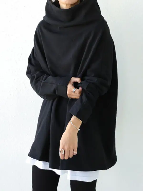 Urban High Neck Long Sleeve Oversize T-Shirt