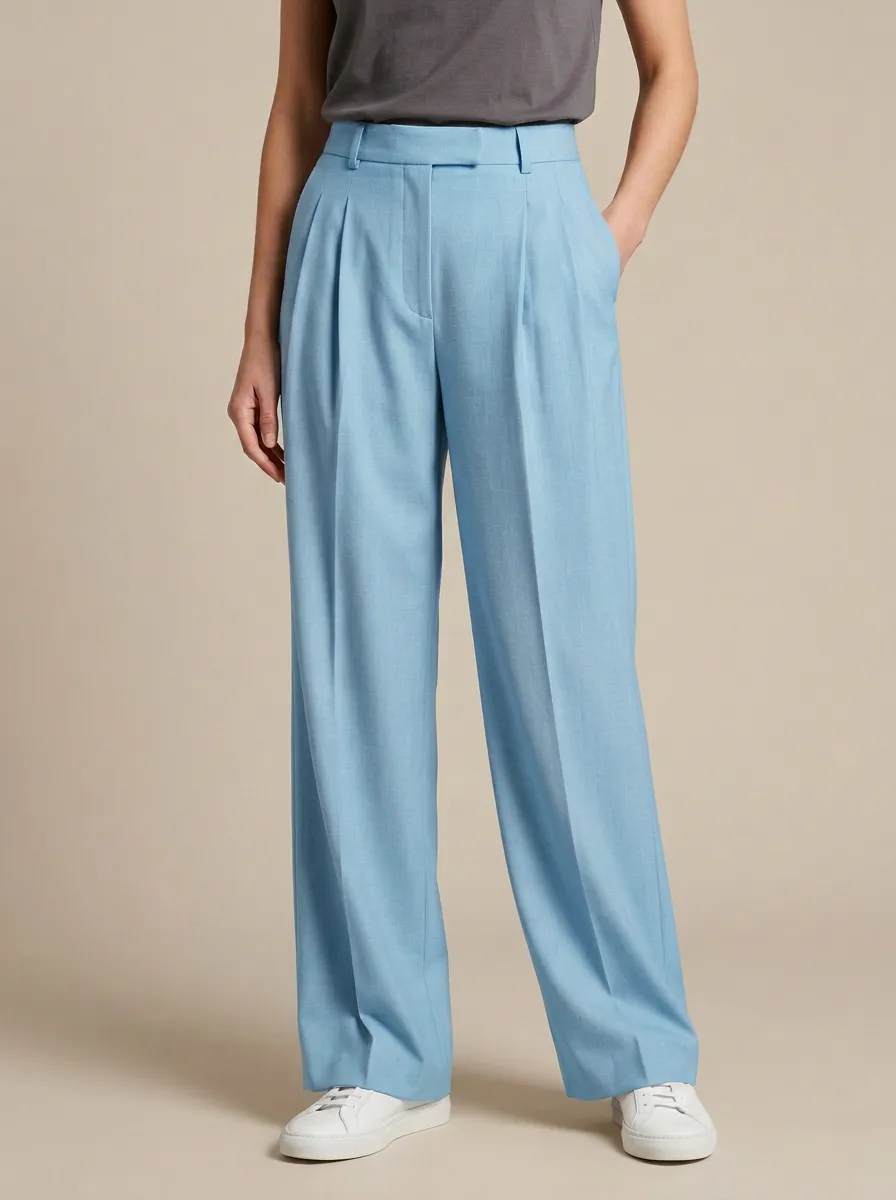 Versatile Pleated High Rise Wide Leg Trousers