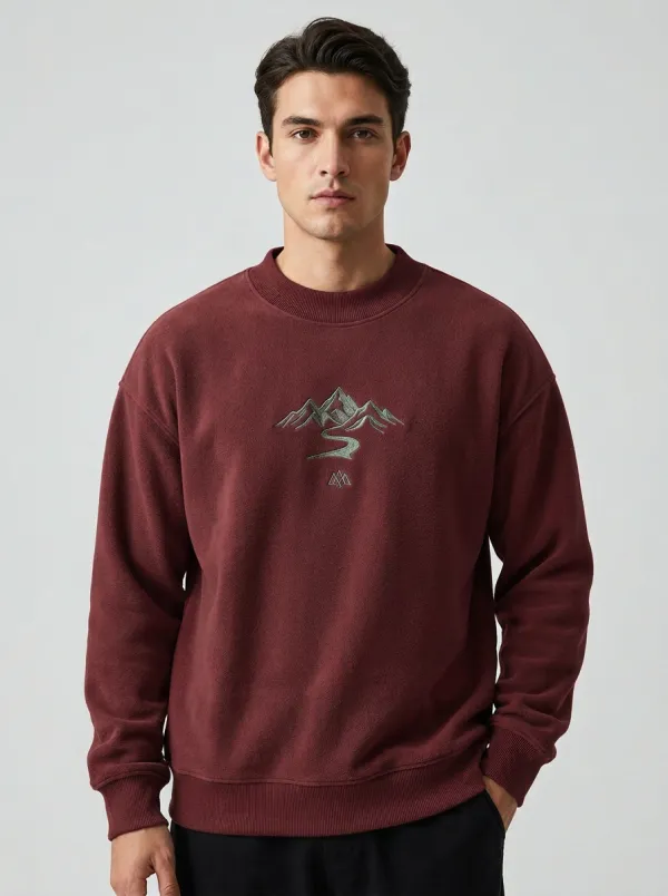 Men's Charcoal Landscape Fleece Sweatshirt