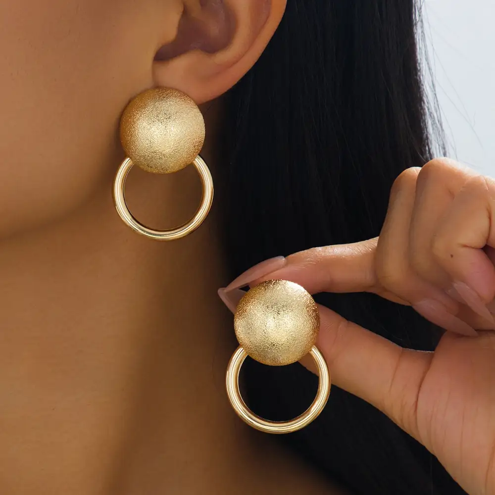 Hollow Geometric Circle Earrings