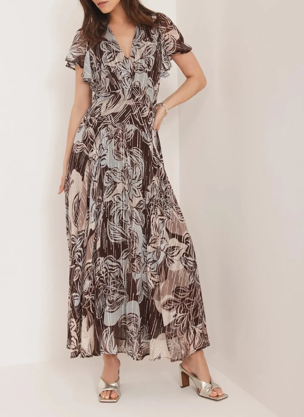 Casual Floral Print Maxi Dress