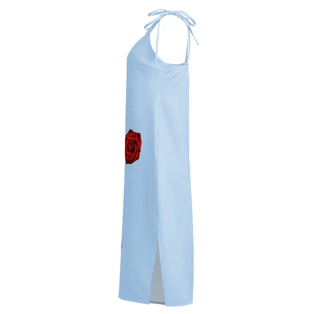 Graceful Print Tie Strap Midi Dress