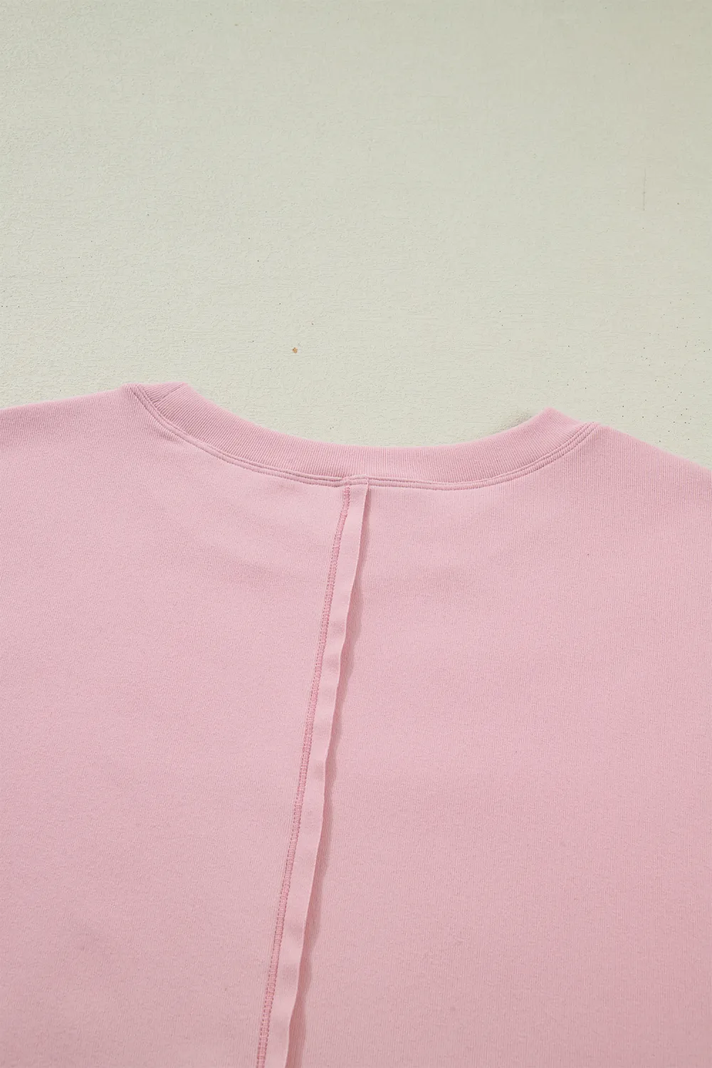 Light Pink Bow Textured Patchwork Tee