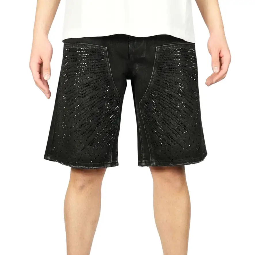 Men's Drop Embellished Denim Shorts