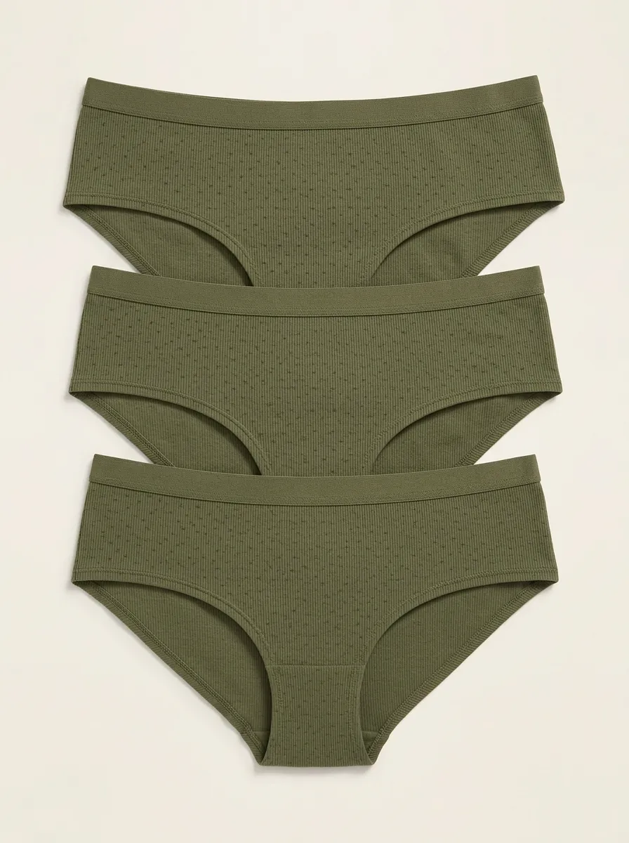 Women's Ribbed Seamless 3-Pack Hipster Briefs