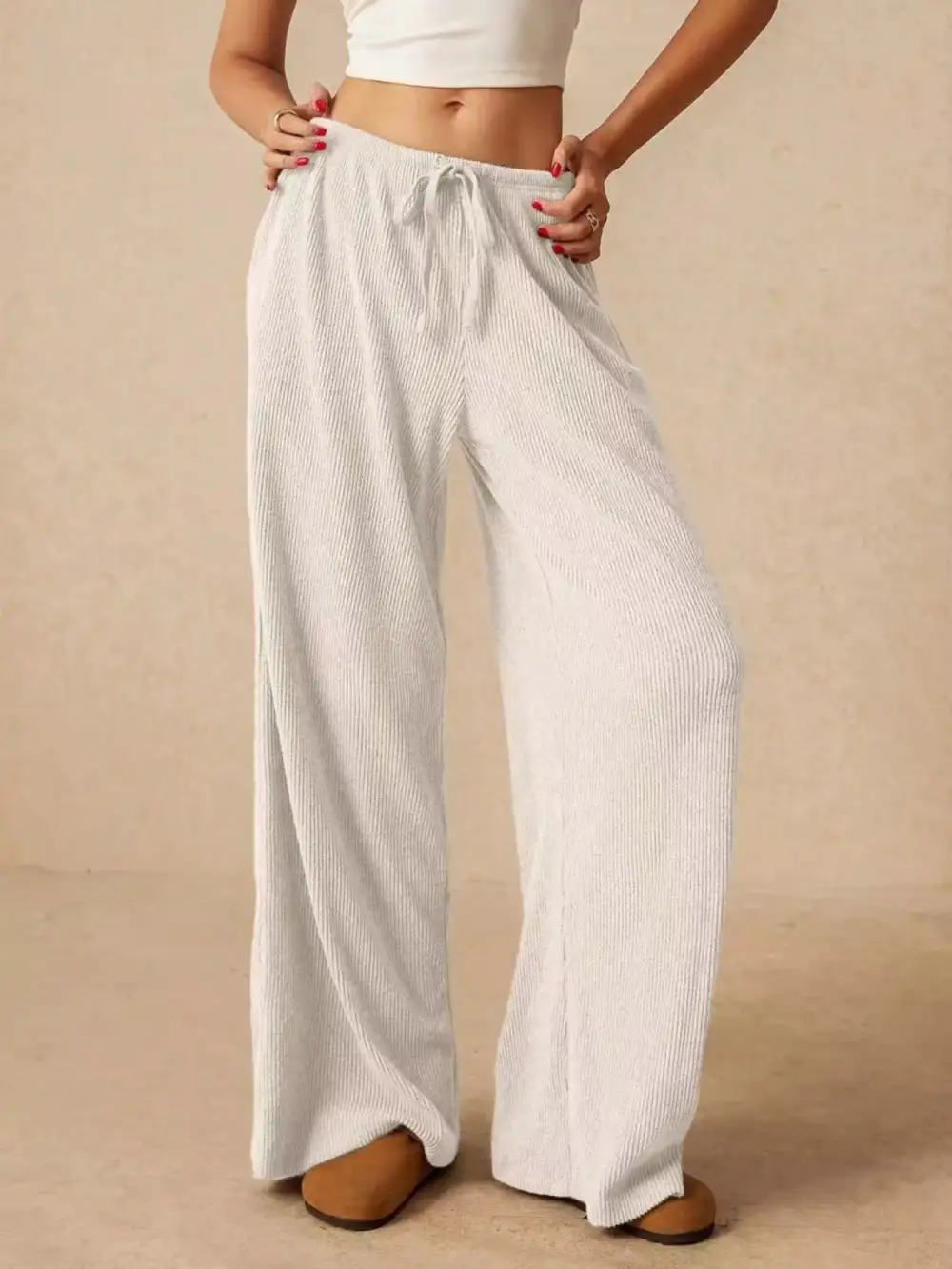 Weekend Drawstring Wide Leg Pants