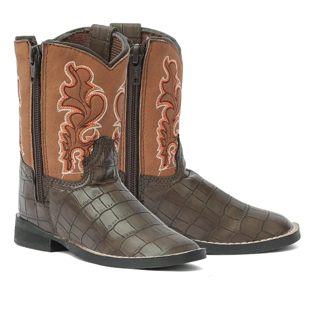 Structured Round Toe Men's Western Boots