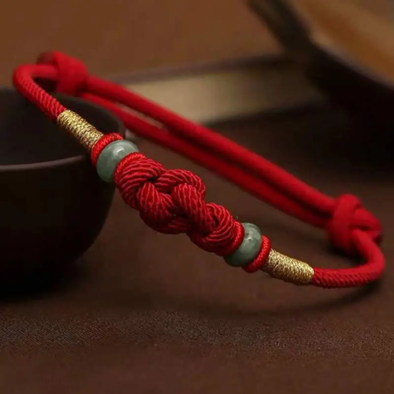 String Jade Knot Braided String Bracelet