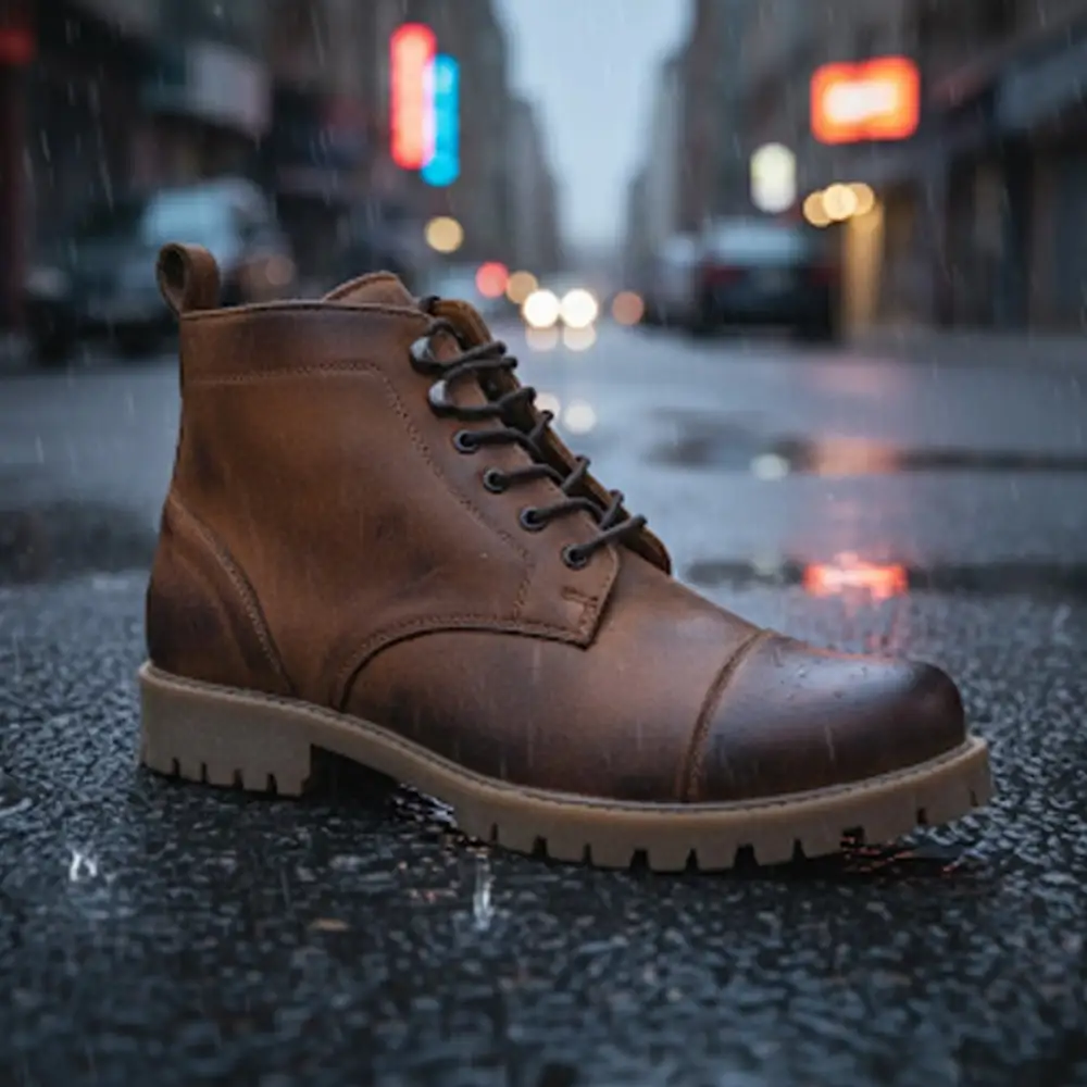 Men's Sleek Lace Up Leather Everyday Boots