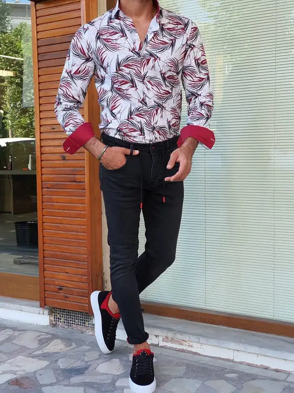 Clean Line Long Sleeve Slim Fit Cotton Casual Shirt