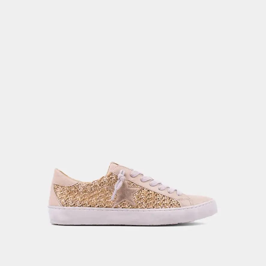 Woven Faux Leather Sneakers