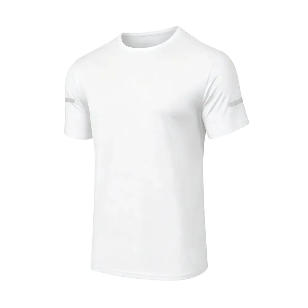 Men's Printed Reflective Striped Sports T-Shirt
