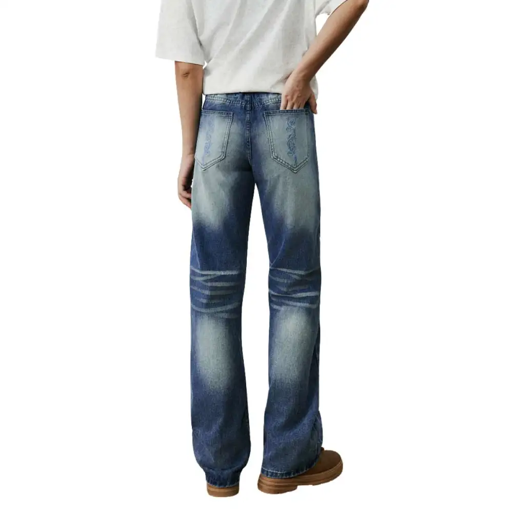 Bootcut Embroidered Denim Jeans