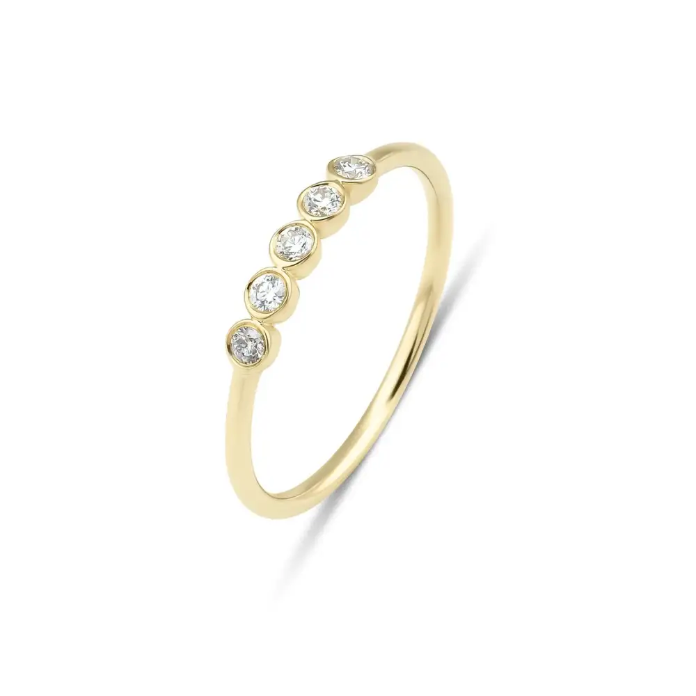 Gold Bezel Set Diamond Wedding Ring