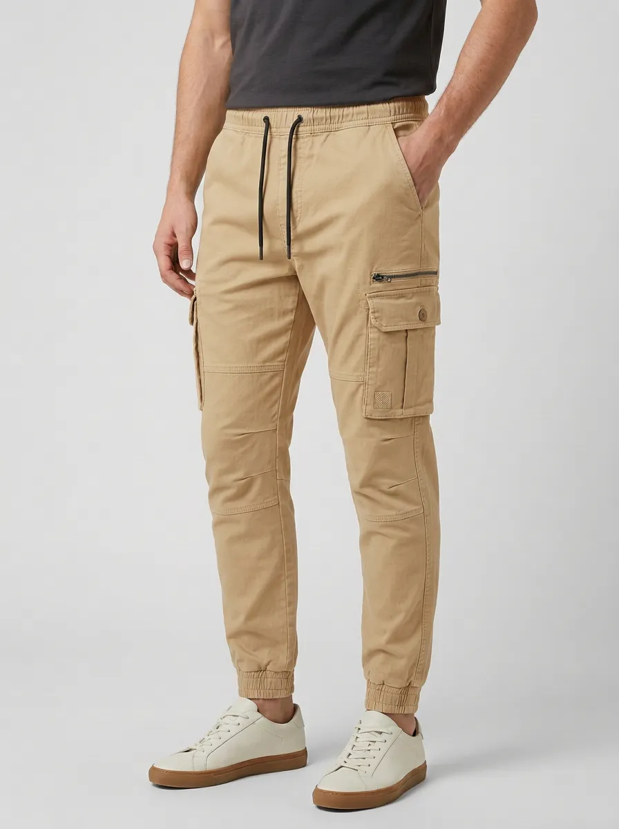 Practical Graphic Print Relaxed Look Men's Cargo Jogger Pants