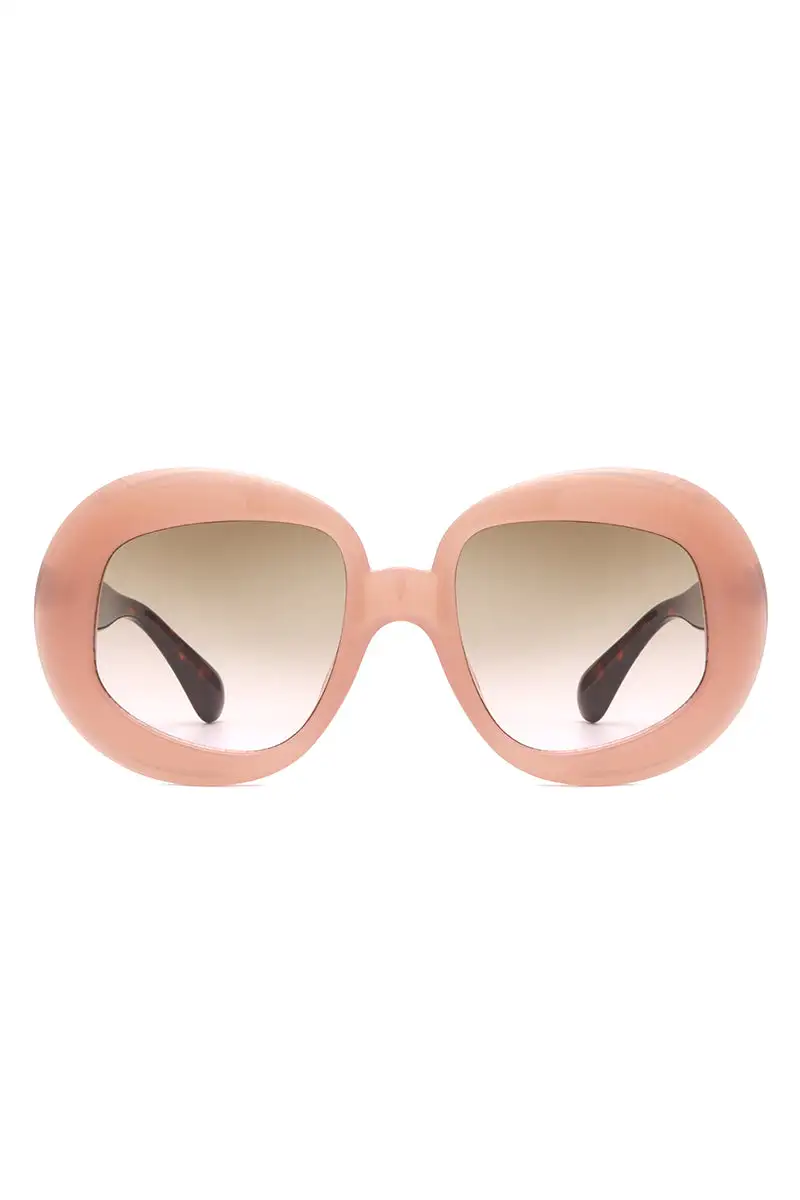 Sleek Oval Round Frame Sunglasses