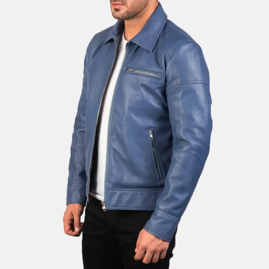 Men's Classic Minimal Biker Leather Jacket