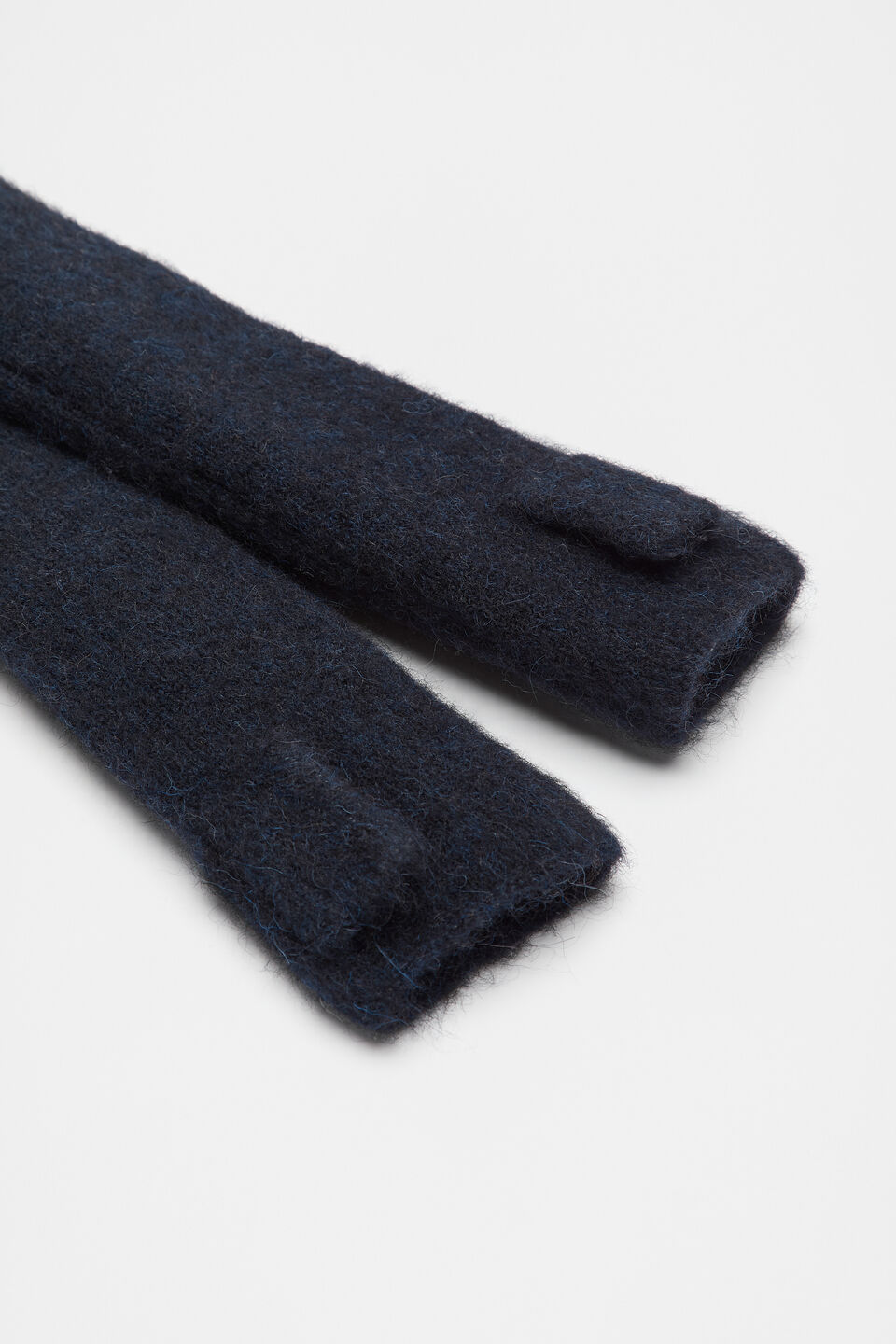 Dark Blue Fluffy Knit Arm Warmers
