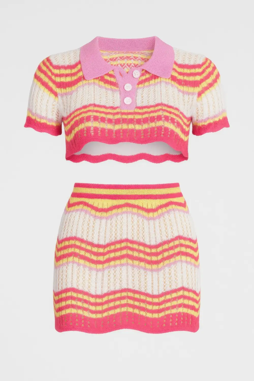 Zig Zag Crochet Two Piece Set