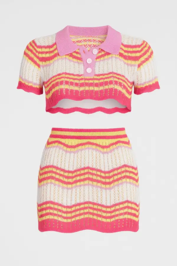 Zig Zag Crochet Two Piece Set