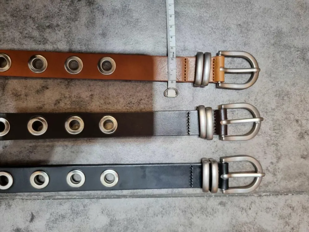 Refined Buckle Genuine Leather Belt