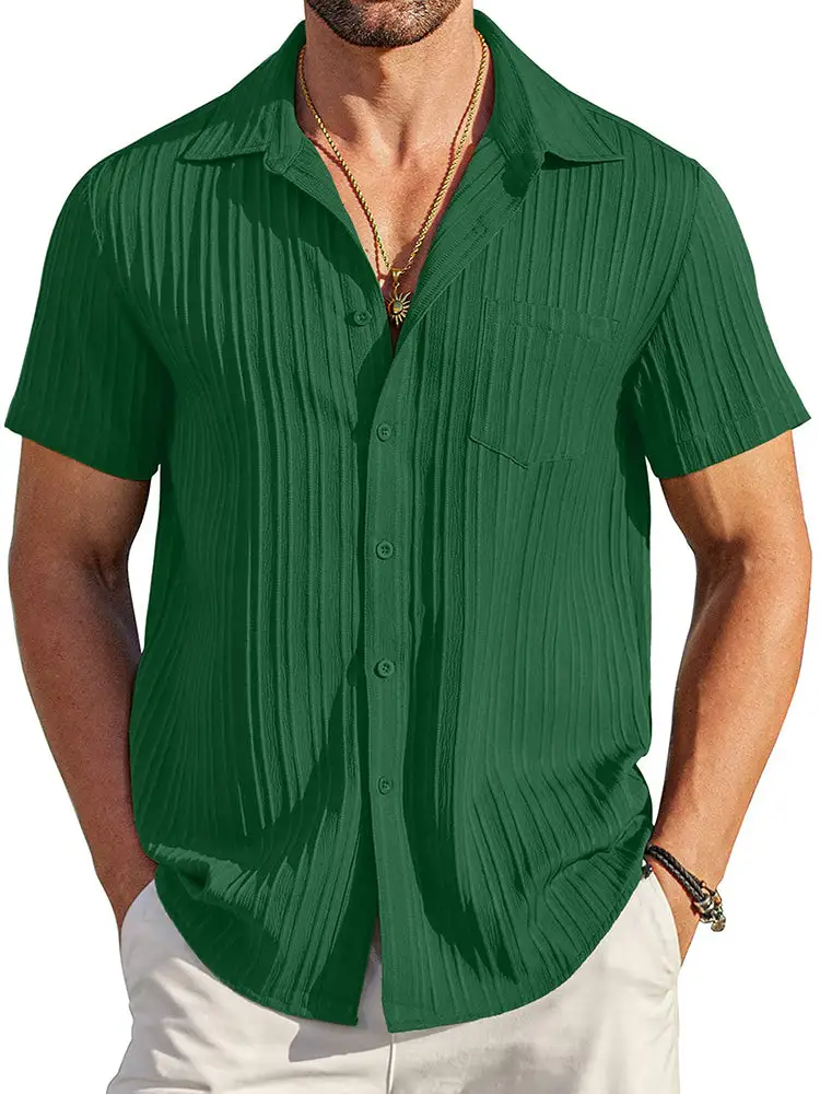 Casual Textured Button Down Shirt