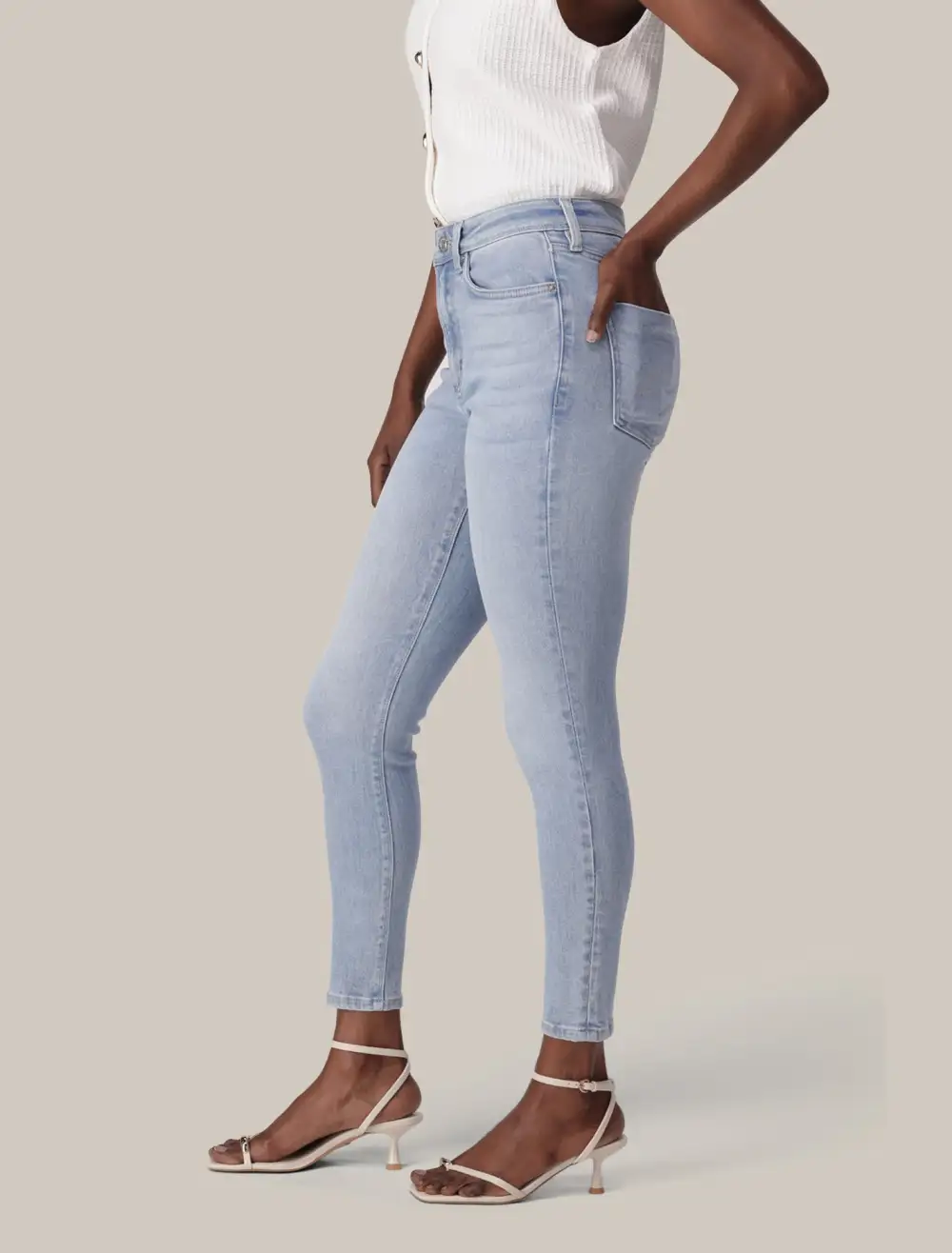 Light Wash Mid-Rise Skinny Jeans