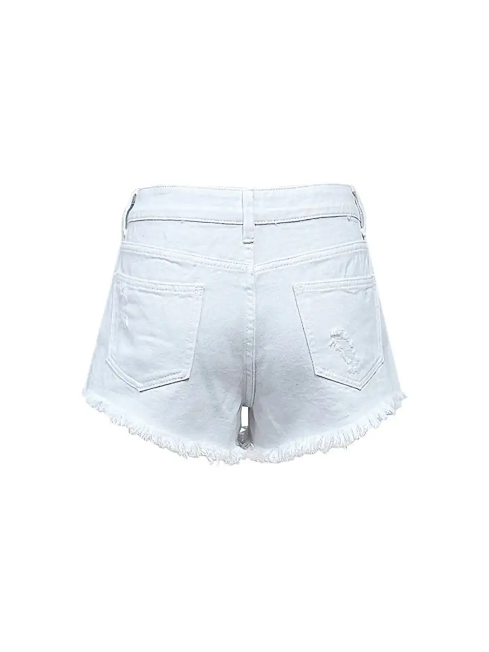 Raw Hem High Waist Shorts Denim Pants