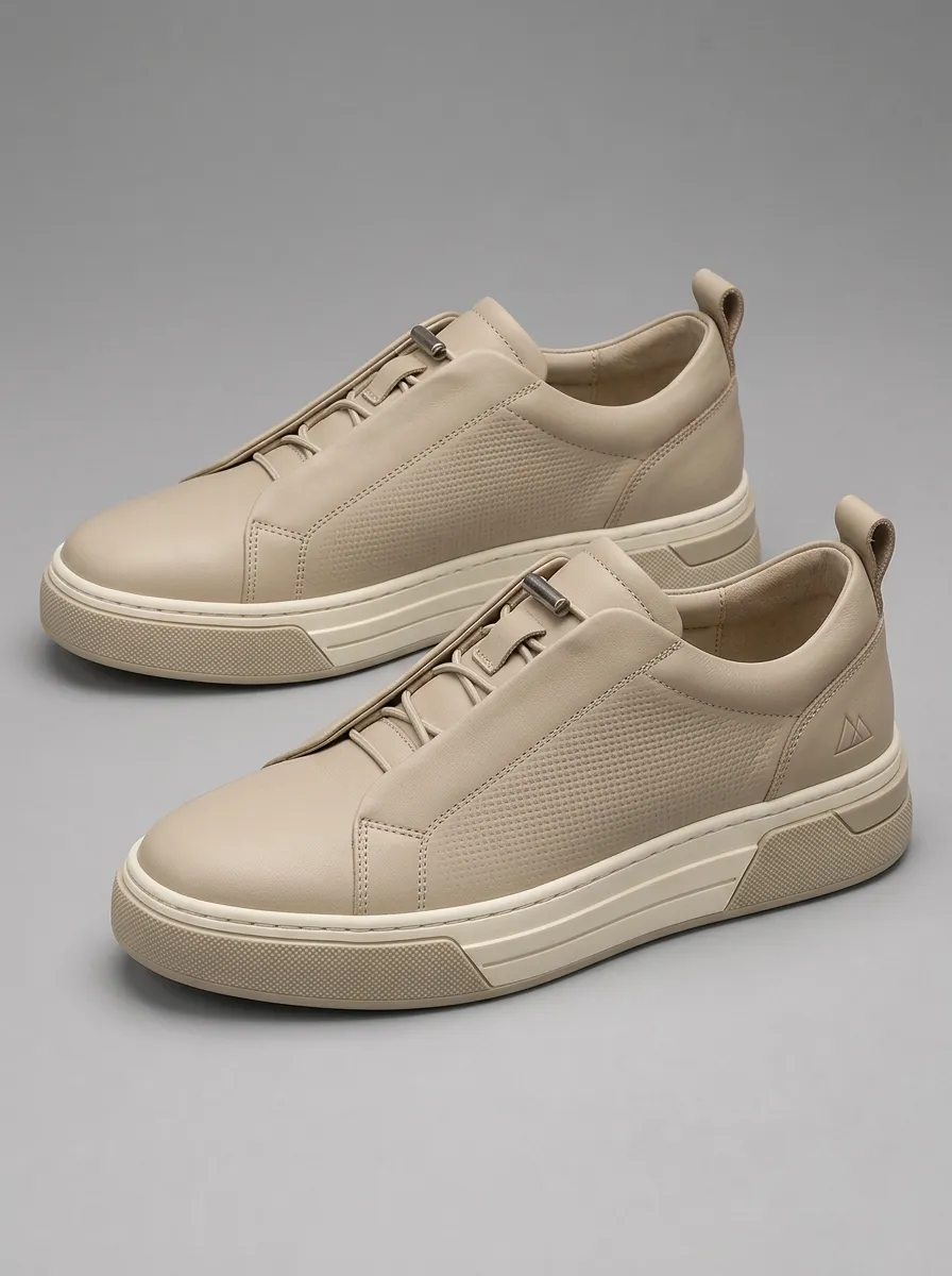Men's Minimalist Perforated Leather Skate Shoes