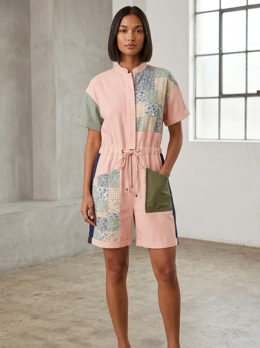 Women's Marin Boho Floral Patchwork Graphic Jumpsuit