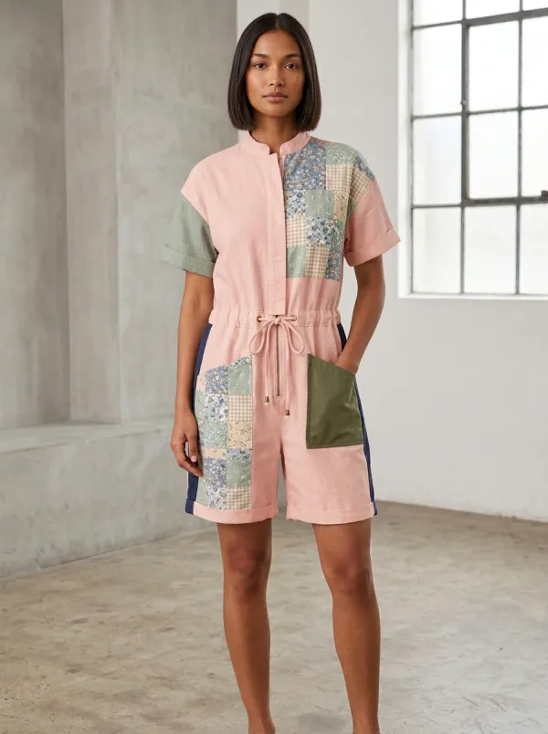 Women's Marin Boho Floral Patchwork Graphic Jumpsuit