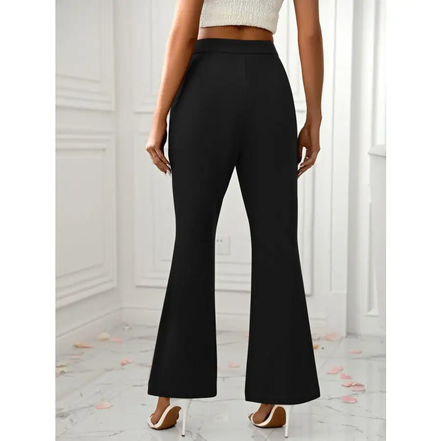 Slit Flare Pants with Pockets