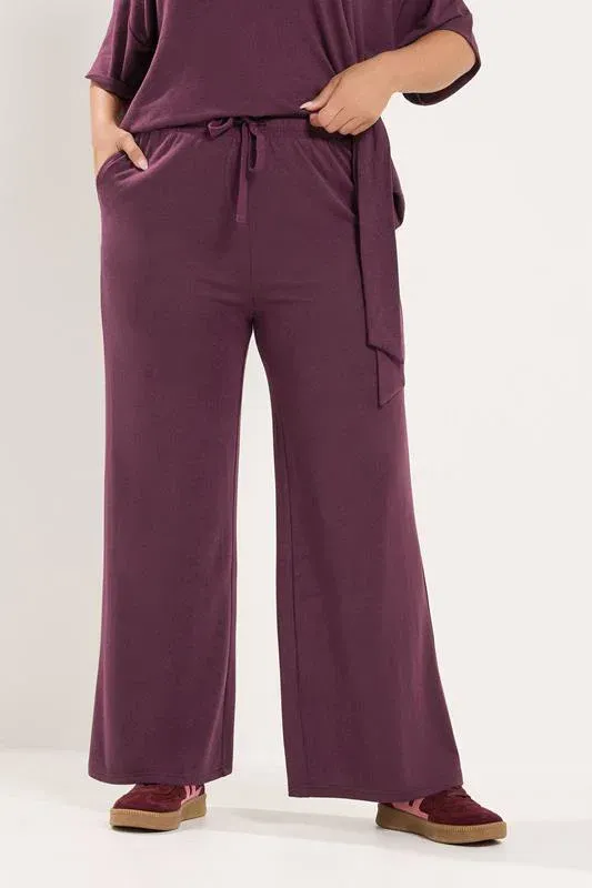 Purple Tie Waist Trousers