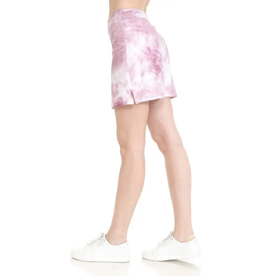 Modern Silky Active Skort with Side Slit - Tie Dye