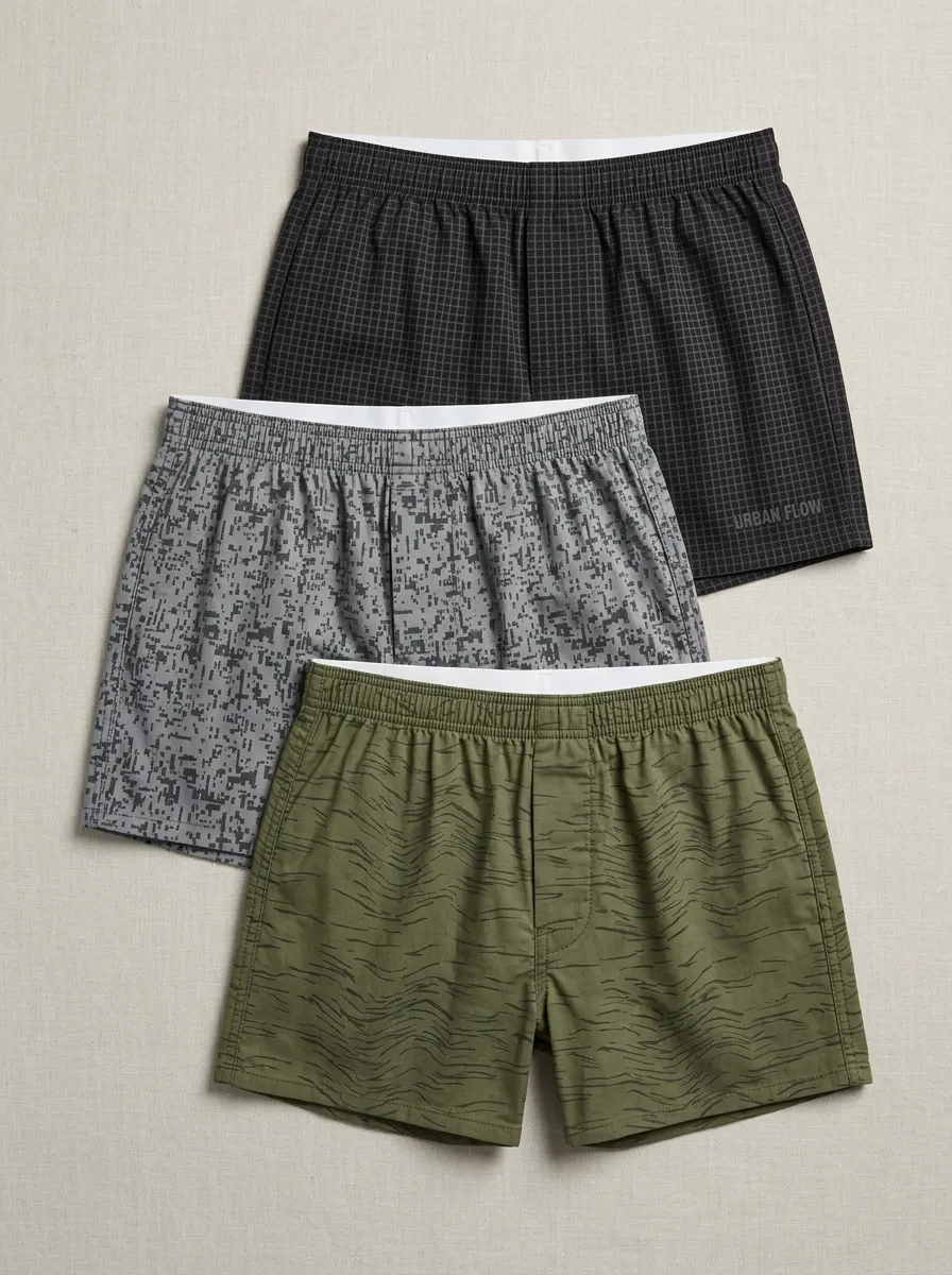 Casual Camo Grid Boxer Set
