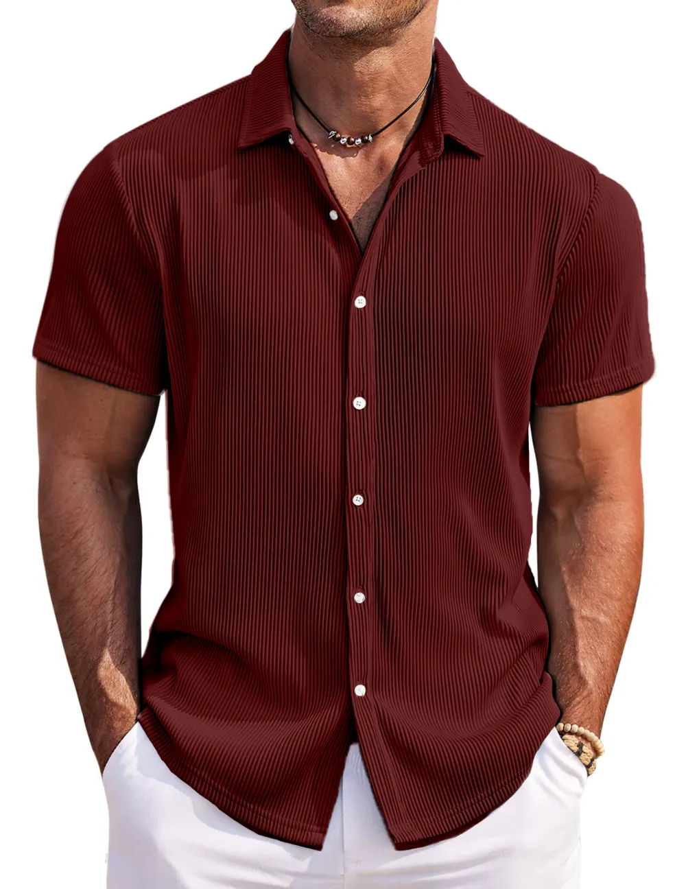 Structured Short Sleeve Button Front Shirt