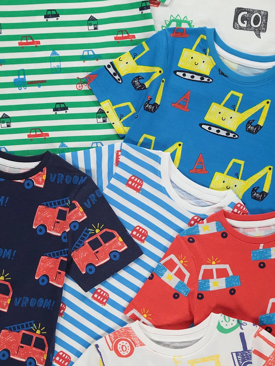 Bright Vehicle Short Pyjamas 7 Pack