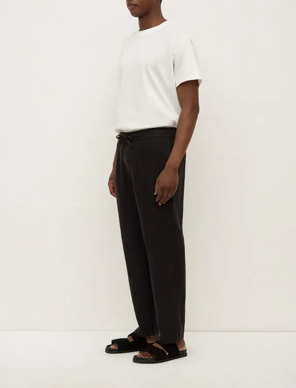 Black Linen Drawstring Pants