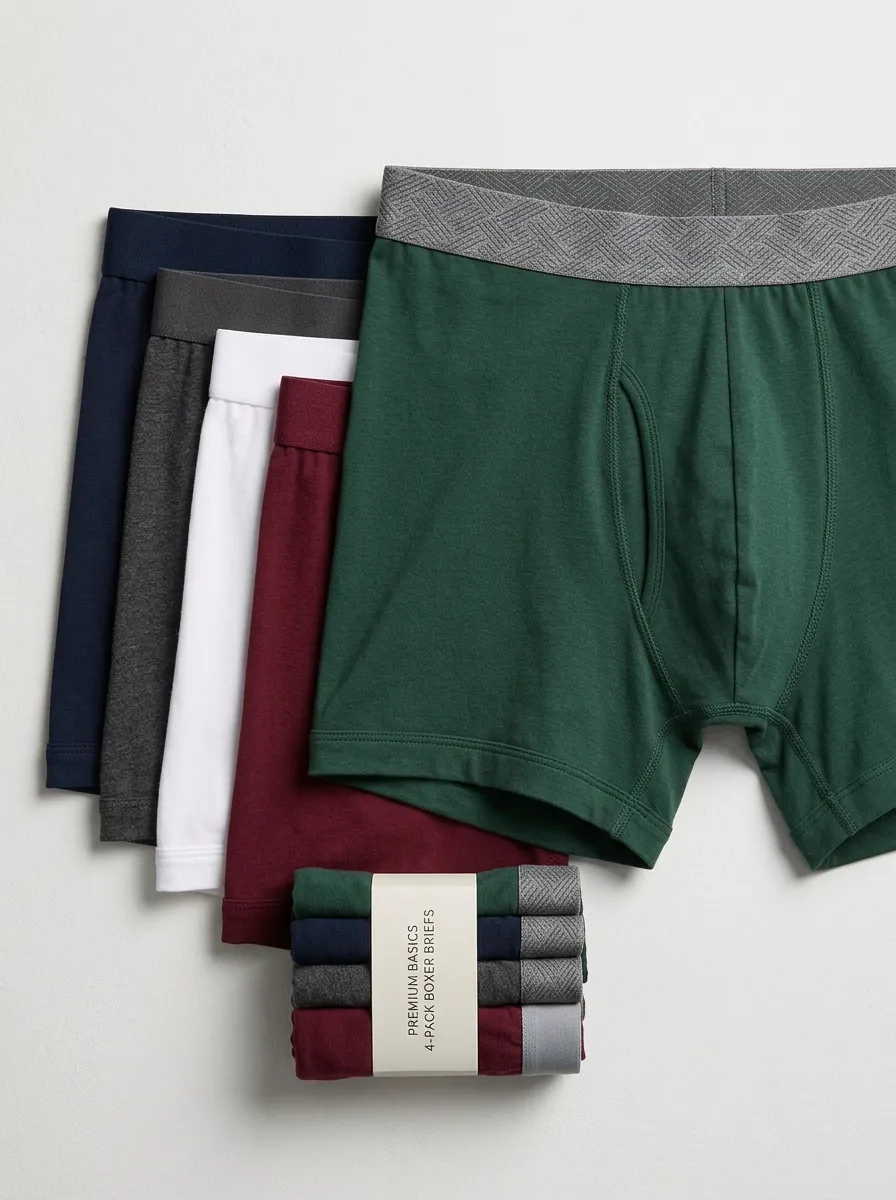 Pattern Elastic Waistband Pack Boxer Briefs