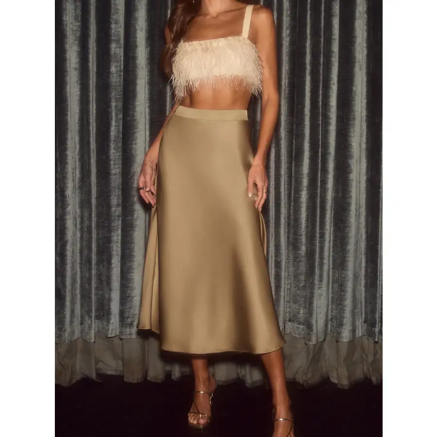 Satin Midi Skirt