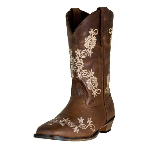 Stitched Round Toe Men's Western Boots
