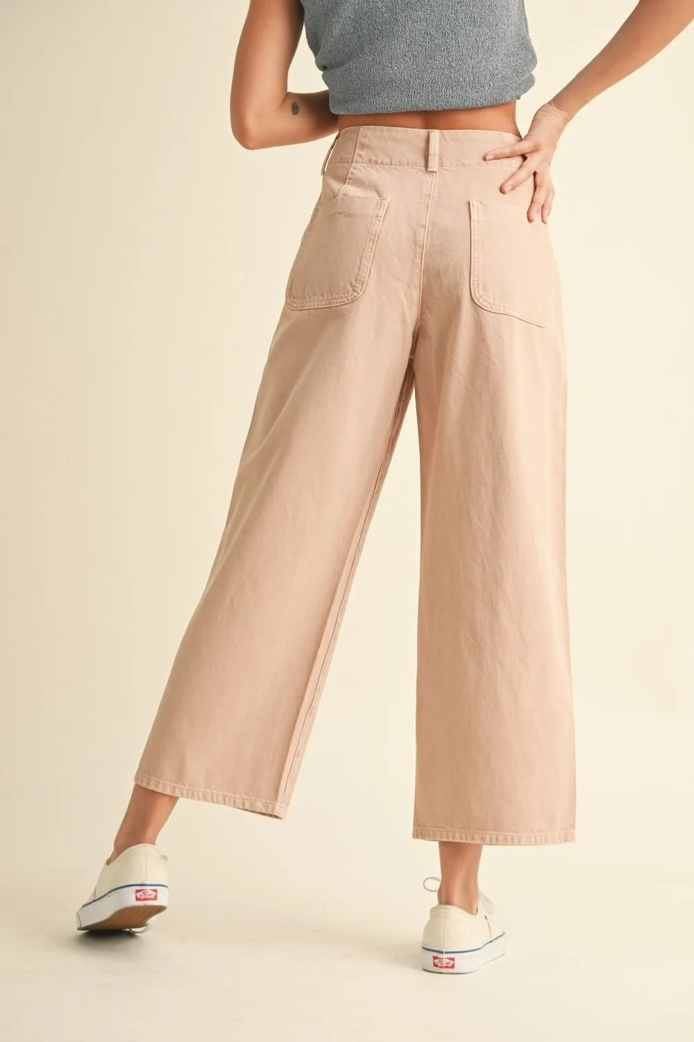 Button Front Cotton Pants