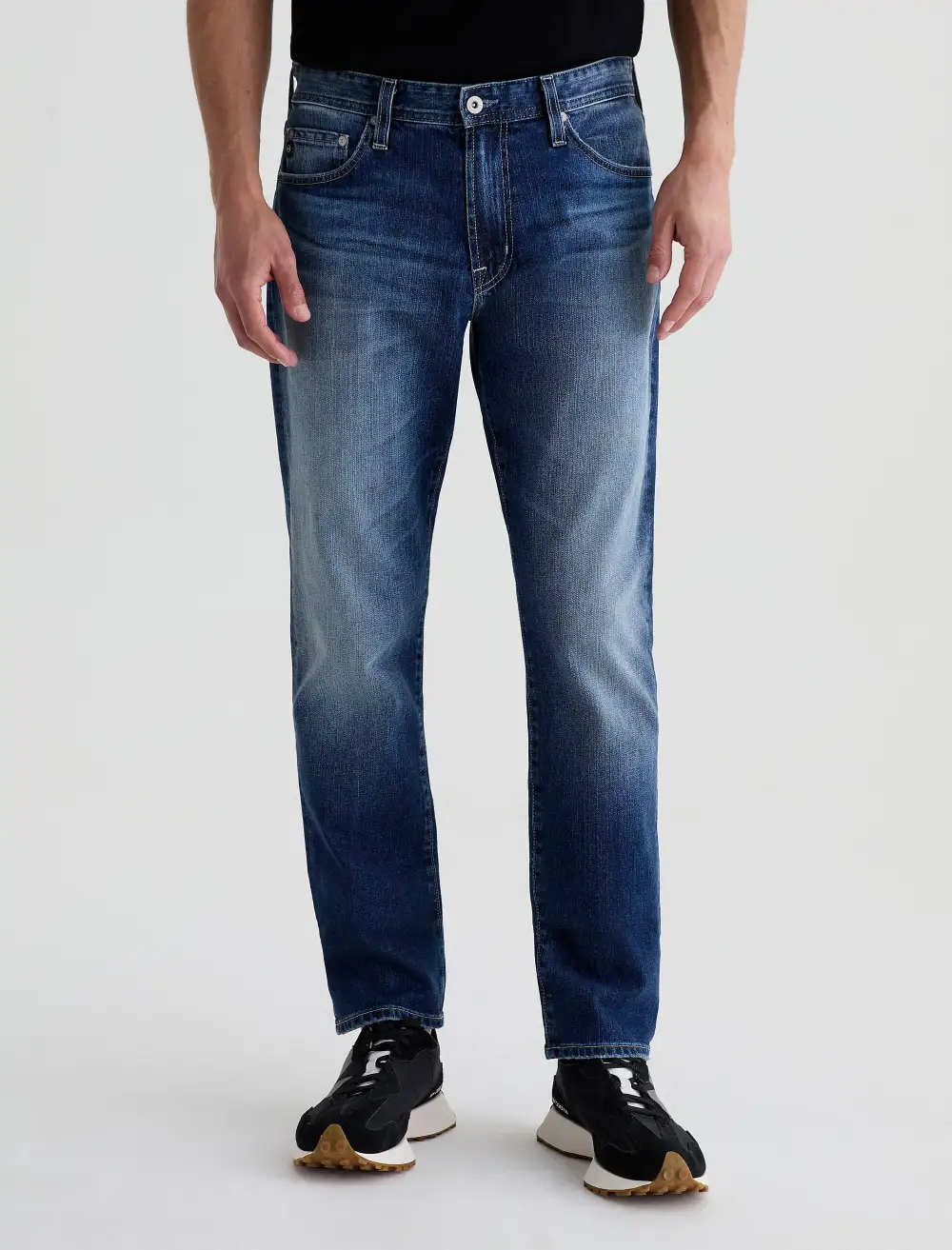 Men's Slim Straight Worn In Jeans