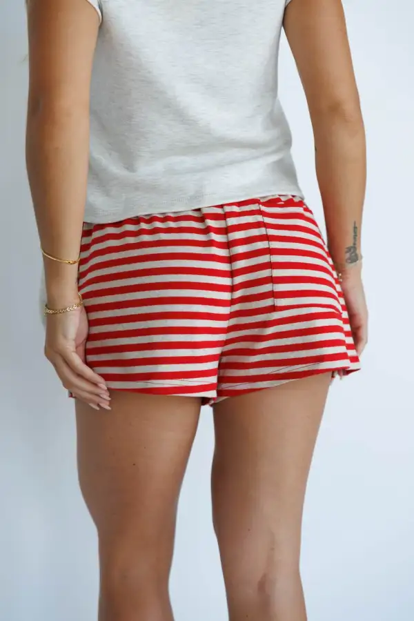 Classic Cotton Striped Casual Shorts