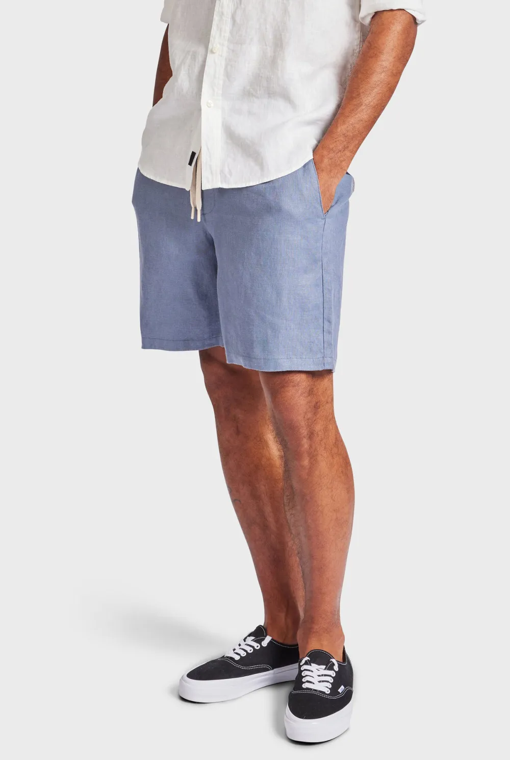 Ice Gray Linen Loose Fit Short
