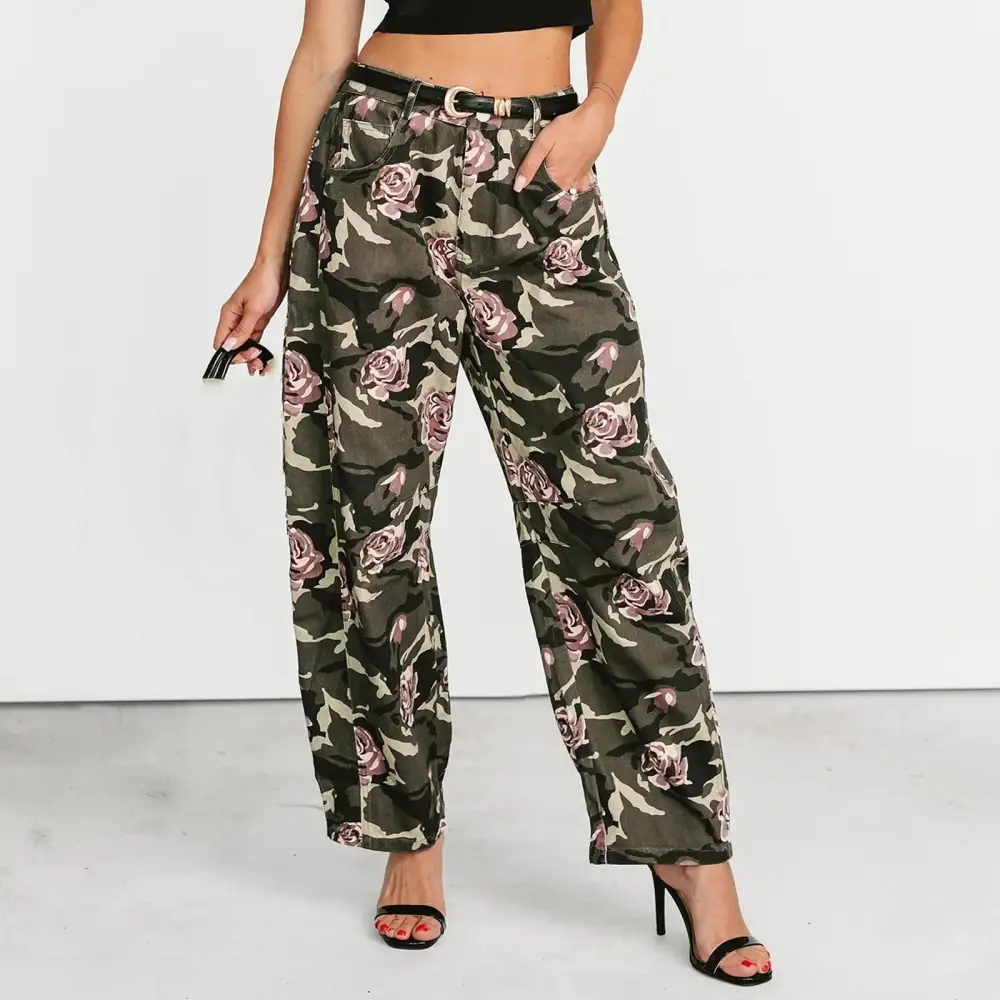 High-Waist Camo Jeans
